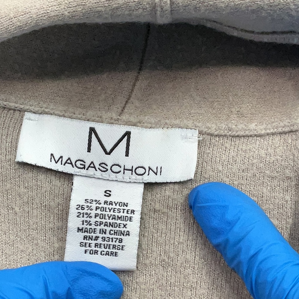 Magaschoni Tan Open Front Cardigan size Small - Picture 2 of 5